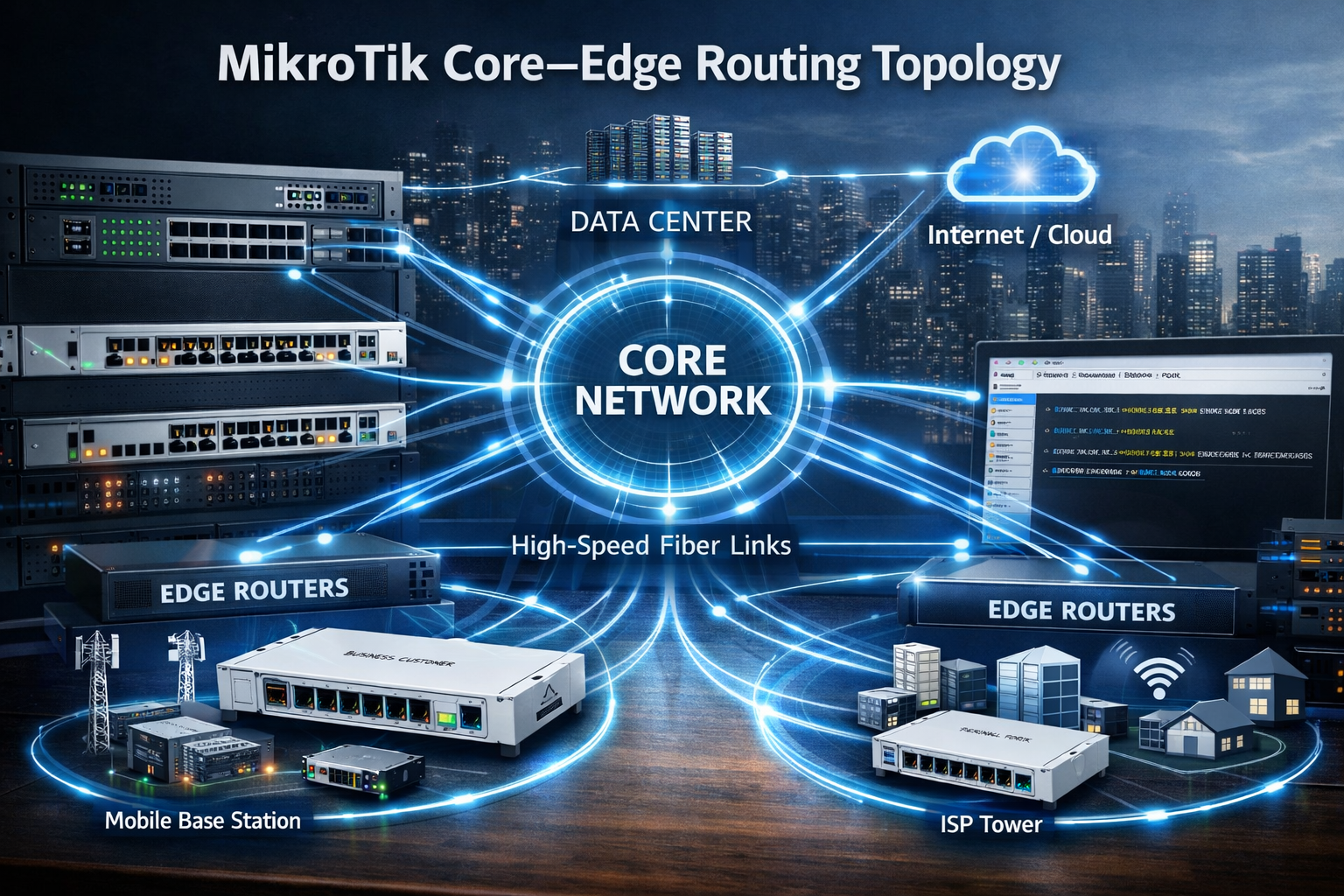 mikrotik core edge routing